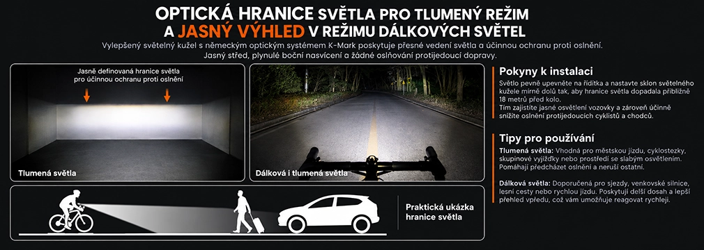 Gaciron CETUS-MAX potkávací a dálkové světlo pro noční cyklistiku