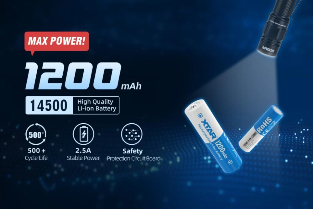 Baterie Li-Ion 14500 Xtar 1200mAh