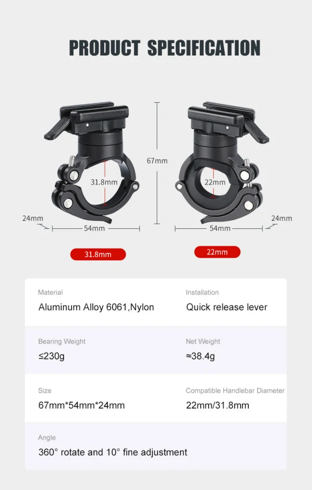 Gaciron držák H07M Aluminium