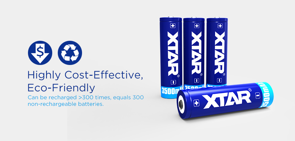 Baterie Li-ion 18650 Xtar 3.6V 3500mAh (PANASONIC NCR18650GA)
