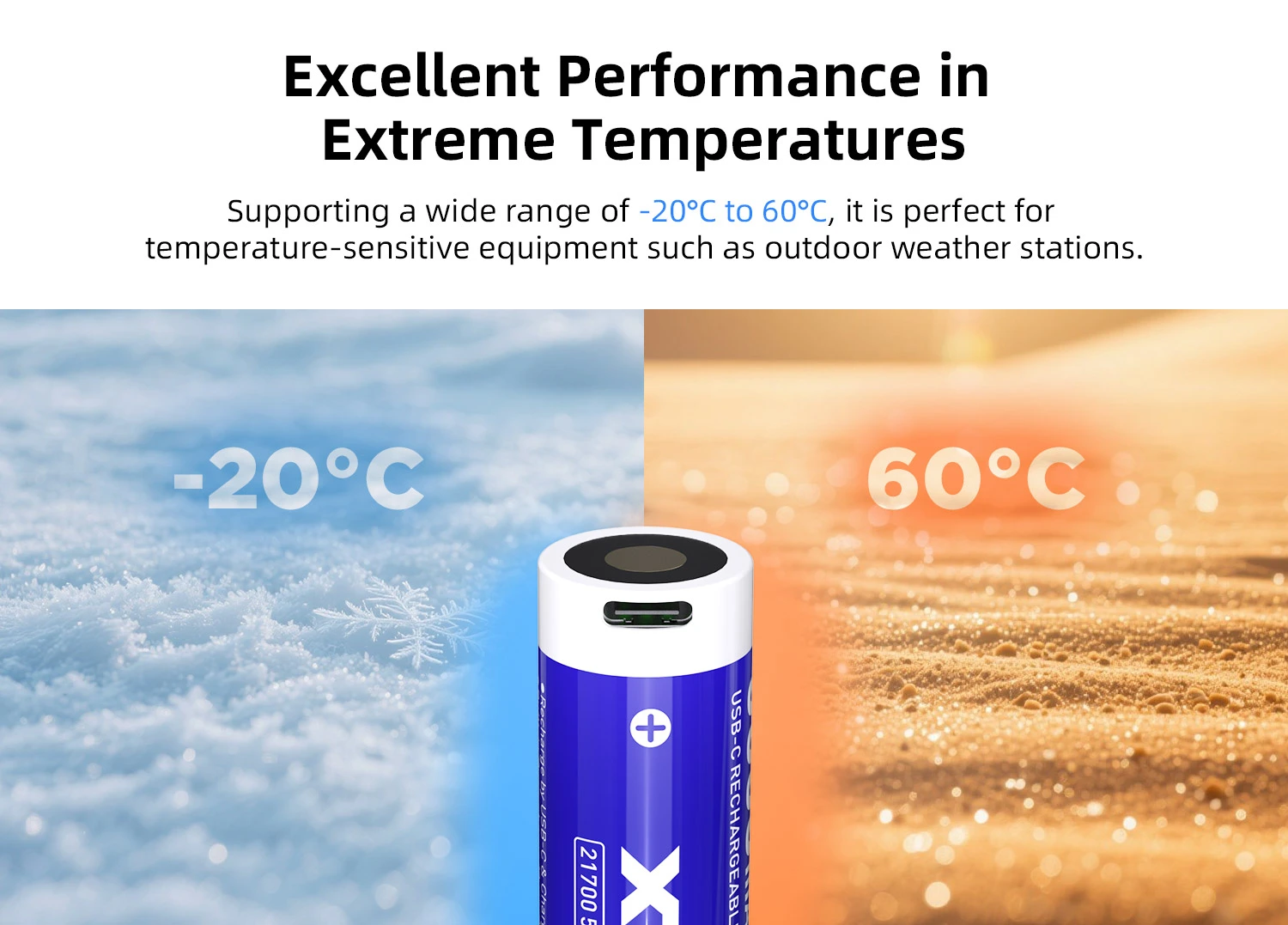 Baterie Li-ion 21700 Xtar 5000mAh 10A USB-C