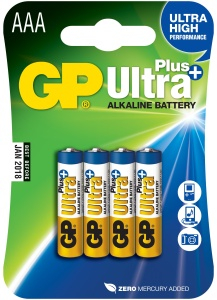 Alkalická baterie GP Ultra Plus 4ks AAA